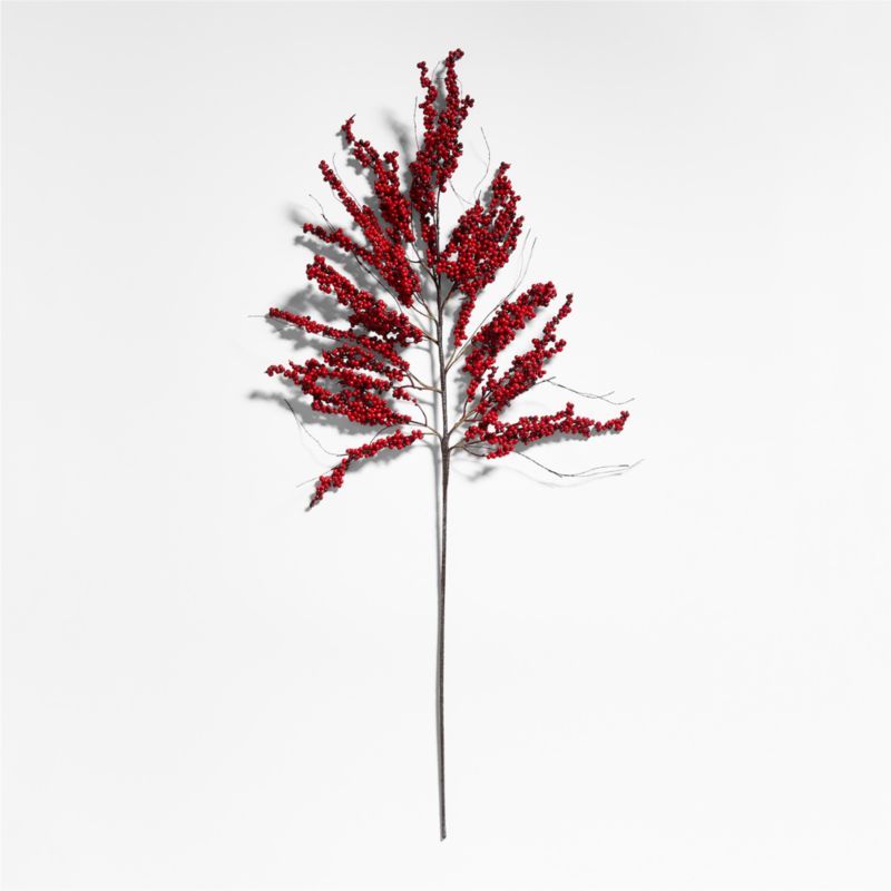 Faux Red Mini Berry Stem 48" + Reviews | Crate & Barrel | Crate & Barrel