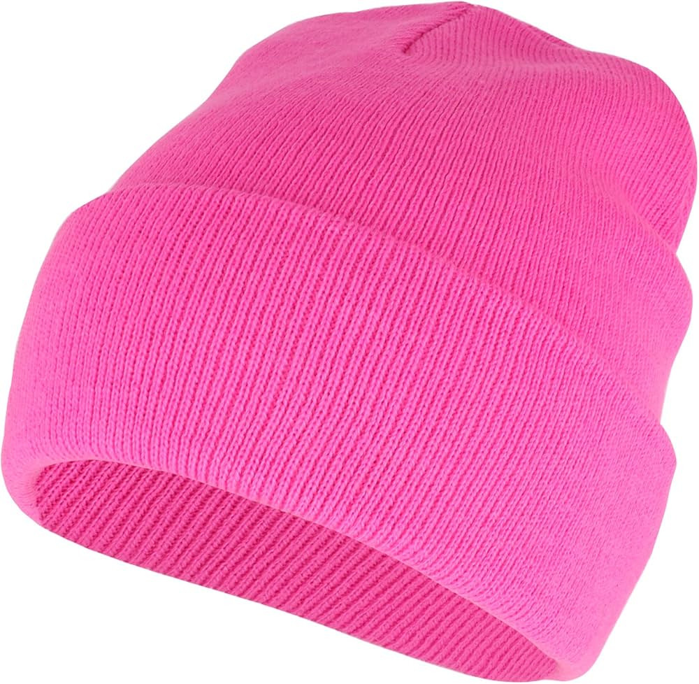 High Visibility Neon Color Cuff Long Winter Beanie Hat | Amazon (US)