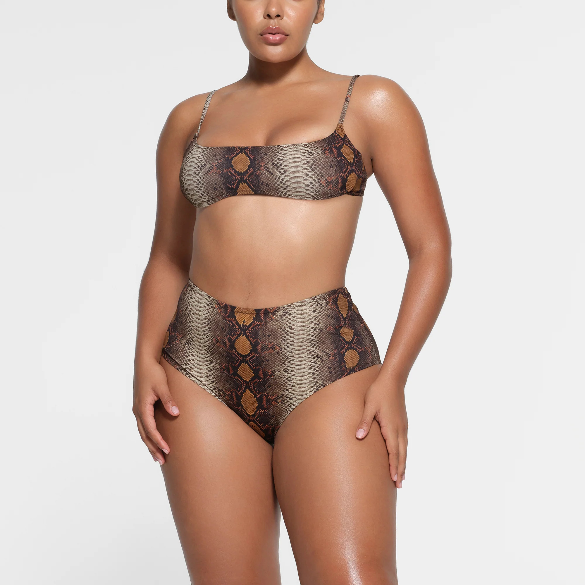 SKIMS High-Waisted Full Brief | Medium Neutral | XS | Signature Swim | SKIMS (US)