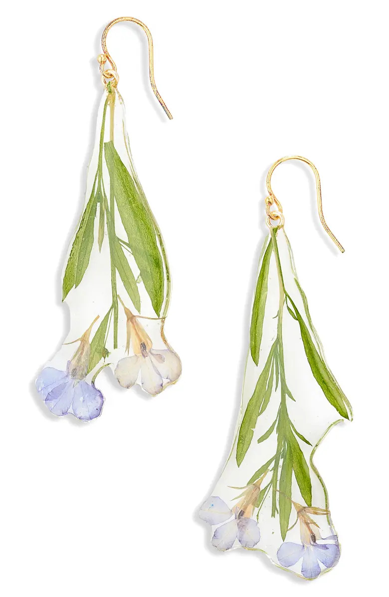 Blue Lobelia & Stem Drop Earrings | Nordstrom