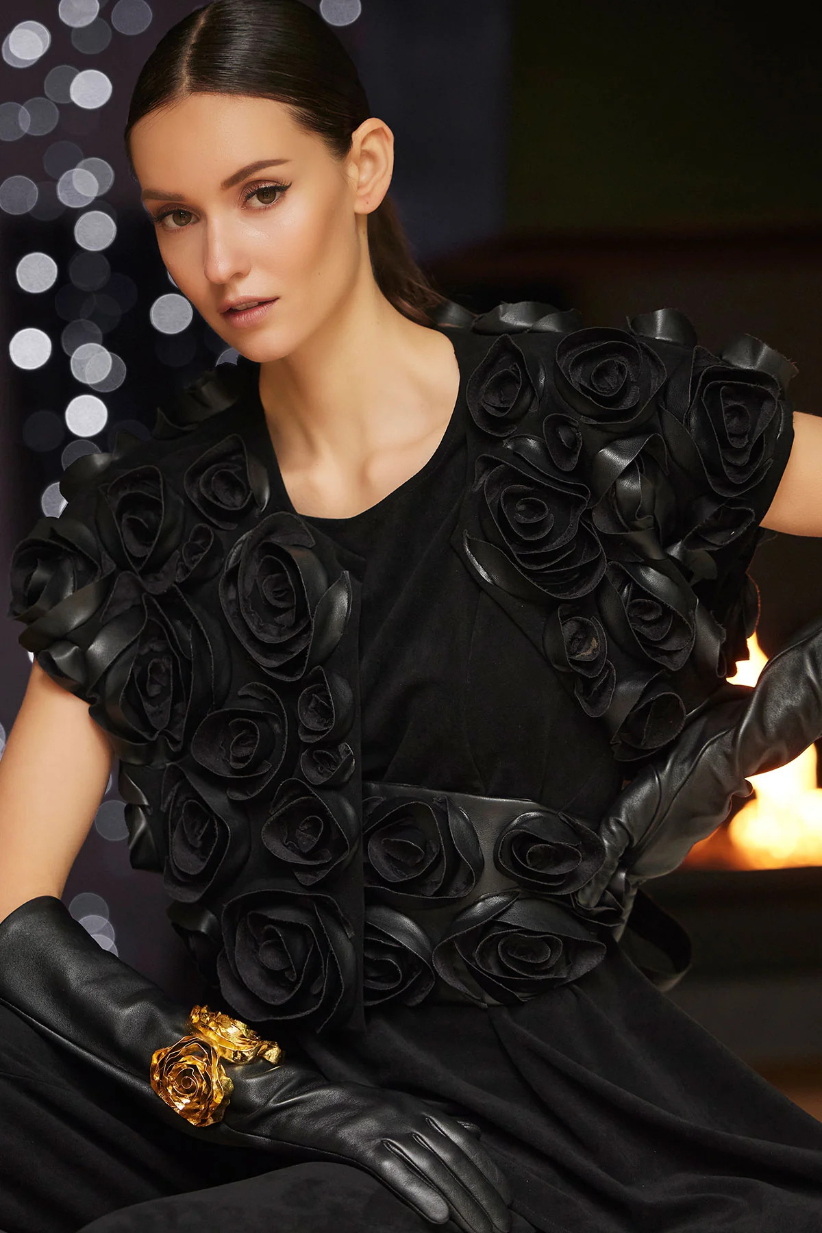 Vegan Luxe Suede 3D Floral Embroidered Vest | Natori