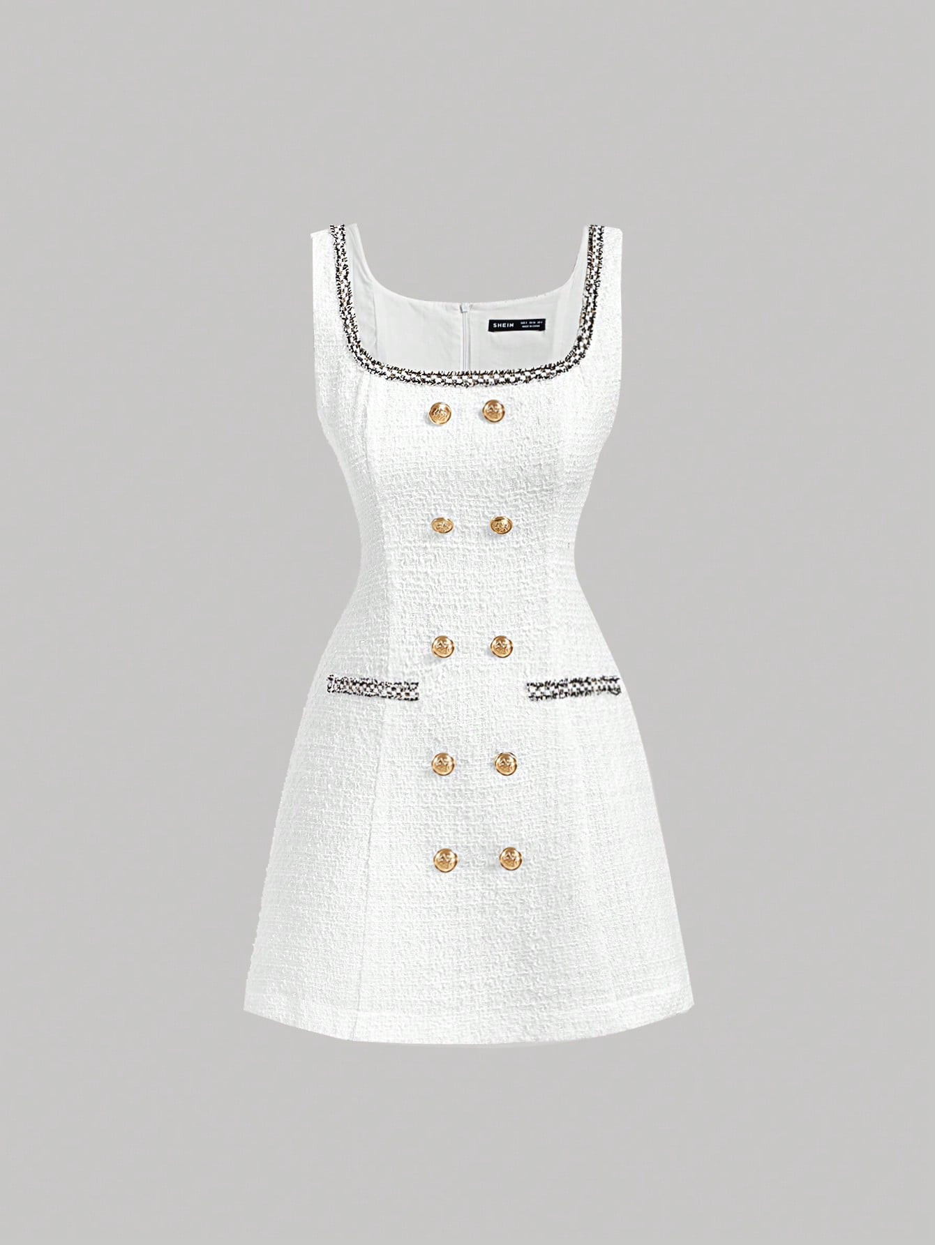 SHEIN MOD Plus Size Retro Color Block Dikke Plaid Witte Herfstjurk Voor Dames Met A-lijn Jurk, Pe... | SHEIN