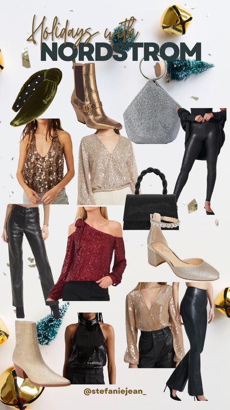 Holiday Looks from Nordstrom
faux leather pants | spanx | sequin top | rhinestone purse | boots | heels | Christmas party outfit | sale 

#LTKsalealert #LTKparties #LTKHoliday
