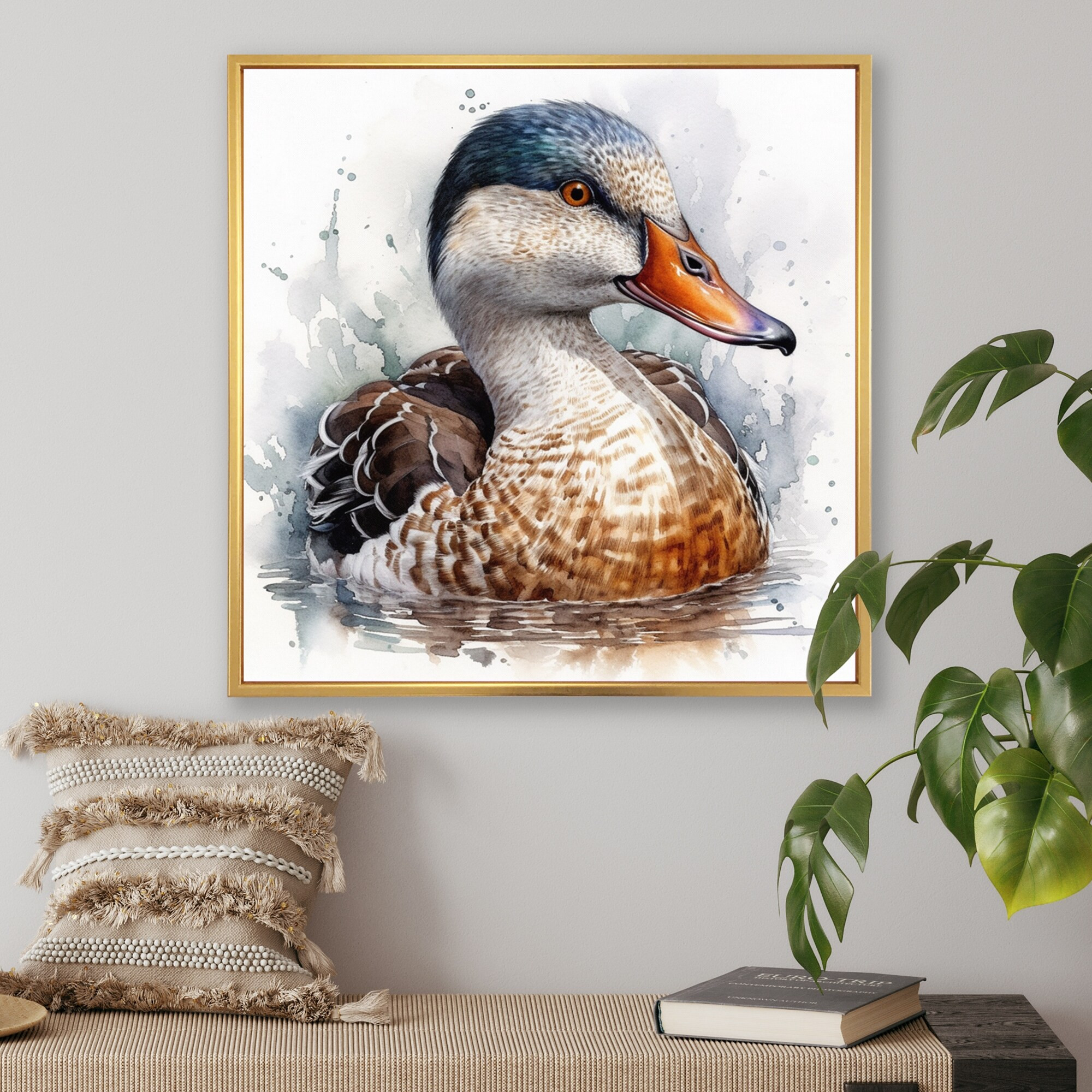 Designart "Magnificent_Male Duck I" Animal Duck Framed Wall Art For Living Room | Bed Bath & Beyond