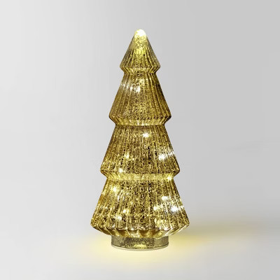 14.75" Battery Operated Lit Glass Christmas Tree Sculpture - Wondershop™ | Target