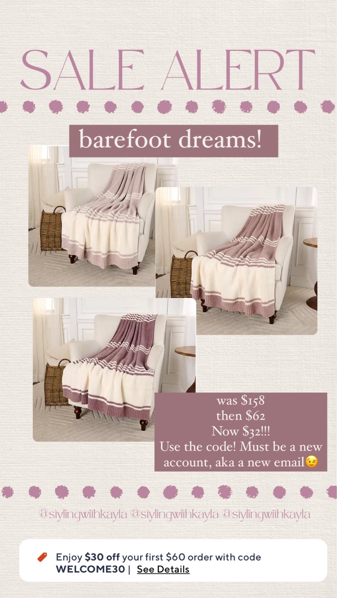 Insane, barefoot dreams blanket sale!! Grab one for $30 when you use the code. It’s for new customers only so just use an email. That’s never shopped on QVC before.😉 these would make a great Christmas gift to stash away! 

#LTKSaleAlert #LTKHome #LTKFindsUnder50
