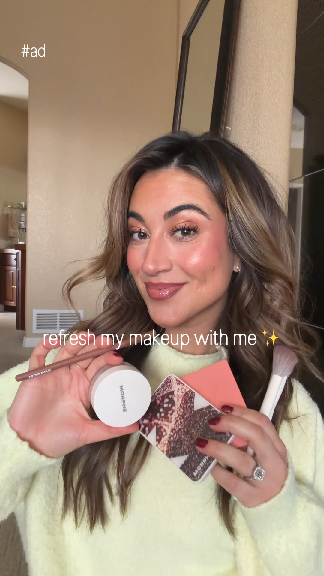 #ad touching up my makeup for a family date night and @morpheofficial products make it look like a fresh face! I love how versatile Morphe products are - from bold artistry to everyday looks, they truly have something for everyone. Their products are super affordable, high-quality and now even more shoppable because they are available at @target! The shades I used are below:
+ Continuous Setting Mist to prep (& set!)
+ Bake and Set Setting Powder in Brightening Pink
+ Cheek Thrills in Beach Bonfire
+ ChromaPlus Eyeshadow Palette in Outer Spice
+ Signature Lip Pencil in Whipped
#MorphePartner #MorpheTarget #Morphe #TargetPartner #target @LTK #liketkit