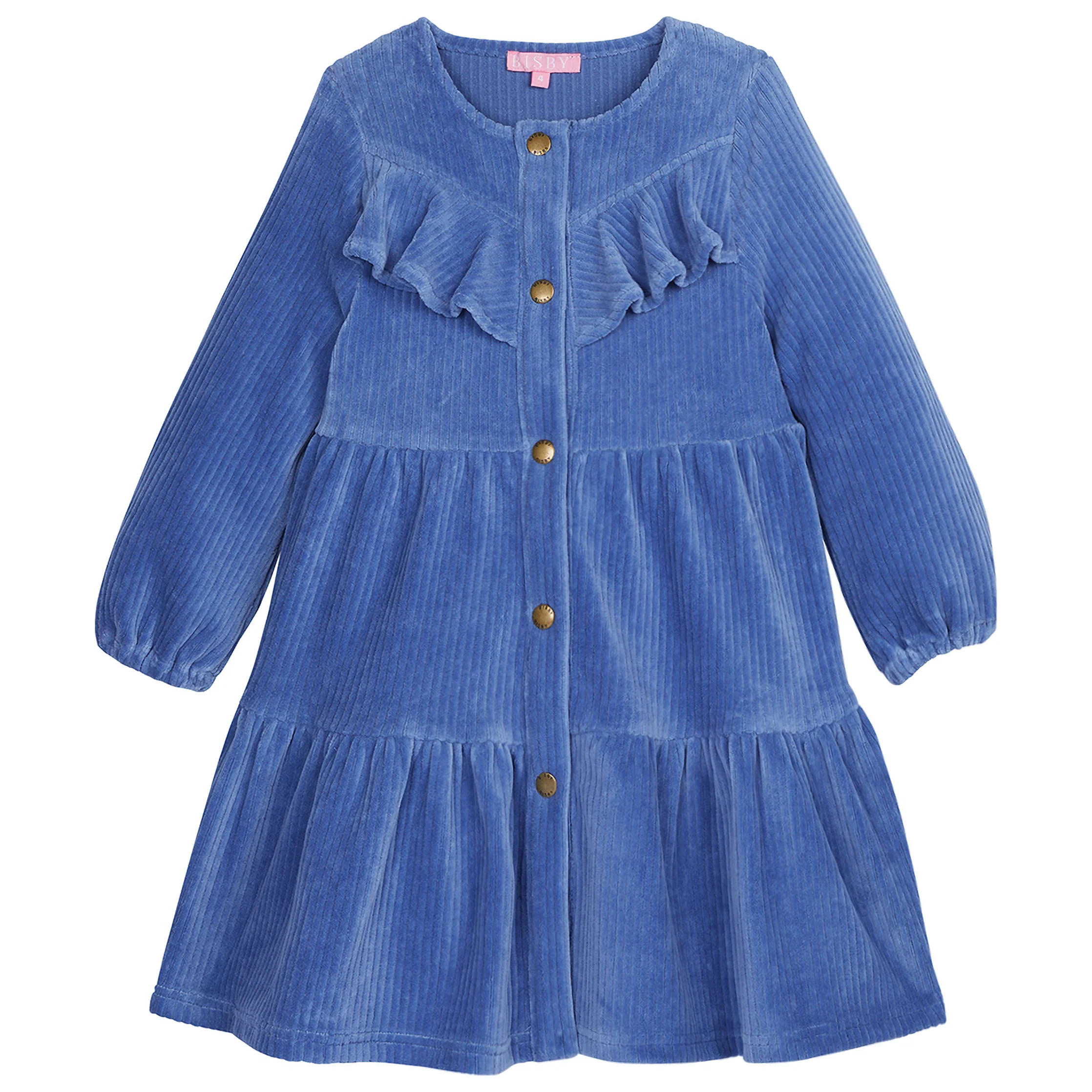 Western Dress - French Blue Corduroy | BISBY Kids