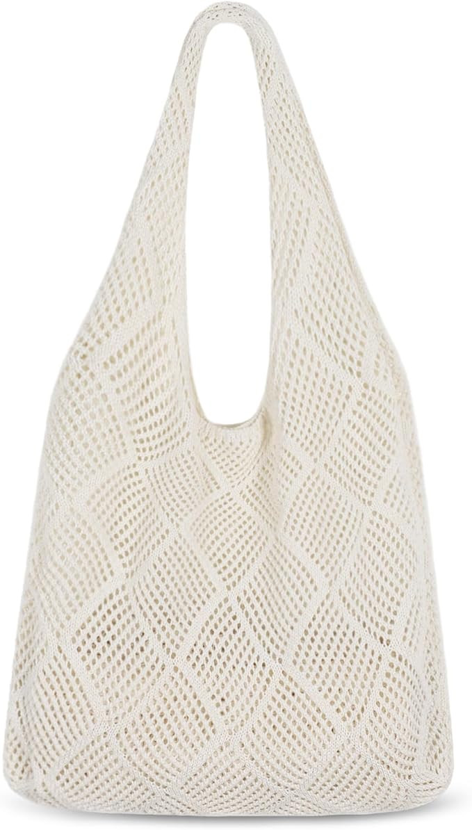 Sightor Crochet Tote Bag, Mesh Beach Bag Knit Summer Hobo Bag Vacation Boho Tote Bag for Women | Amazon (US)