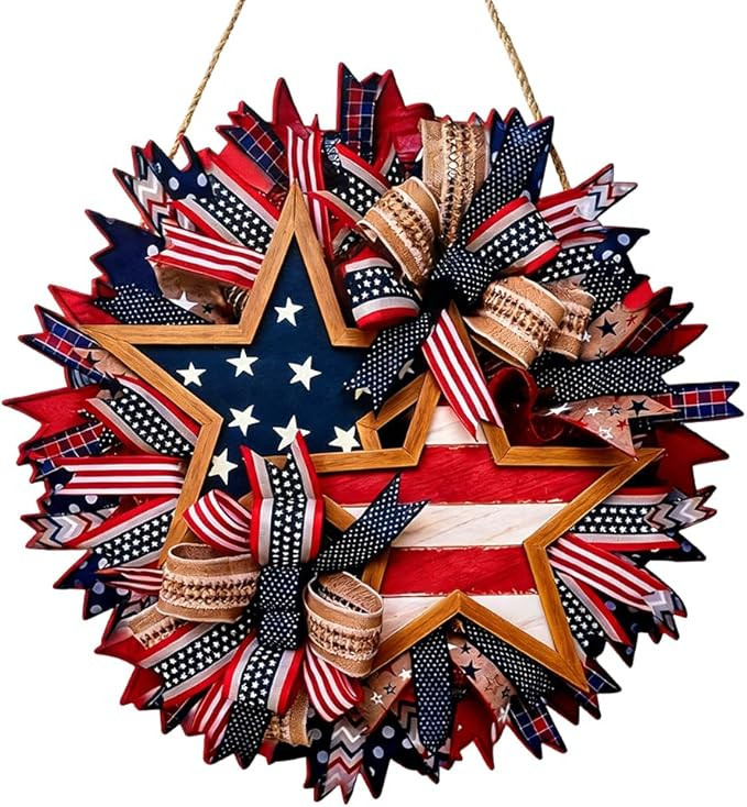 250th Anniversary Patriotic Wreath 15.7 Inch, 4th of July Wreath for Front Door, USA 1776–2026 ... | Amazon (US)