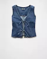 AE Denim Bow Tie Vest | American Eagle Outfitters (US & CA)