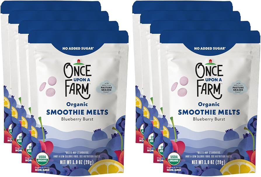 Once Upon A Farm Organic Smoothie Melts with Milk from Pasture Grazed Cows, Blueberry Burst, Non ... | Amazon (US)