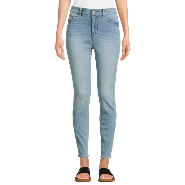 Time and Tru Women's High Rise Skinny Jeans, 27", 29” Inseams, Sizes 2-22 - Walmart.com | Walmart (US)