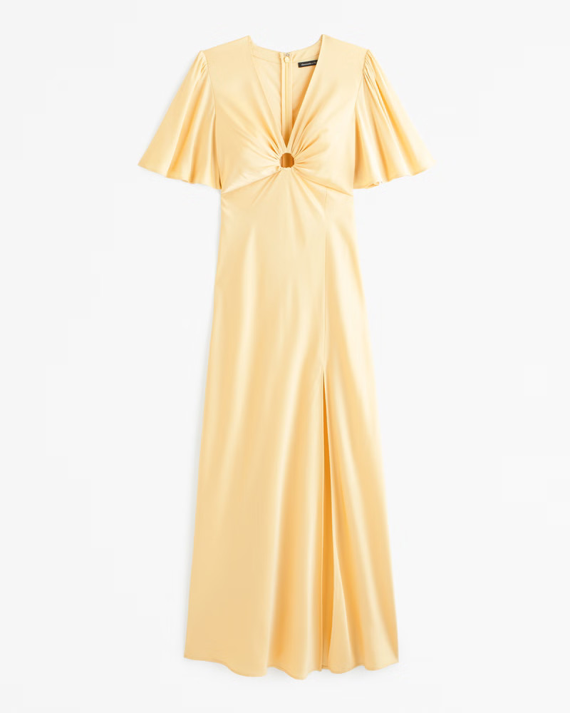 Angel Sleeve O-Ring Gown | Abercrombie & Fitch (UK)