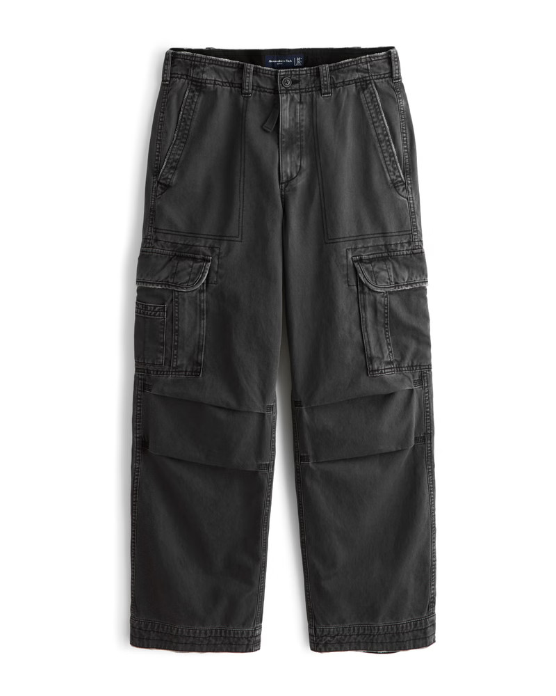 Abercrombie & Fitch Men's Baggy Cargo Pant in Black - Size 32 X 28 | Abercrombie & Fitch (US)