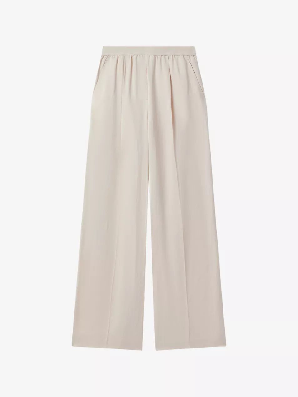 Vera elasticated-waistband wide-leg mid-rise linen-blend trousers | Selfridges
