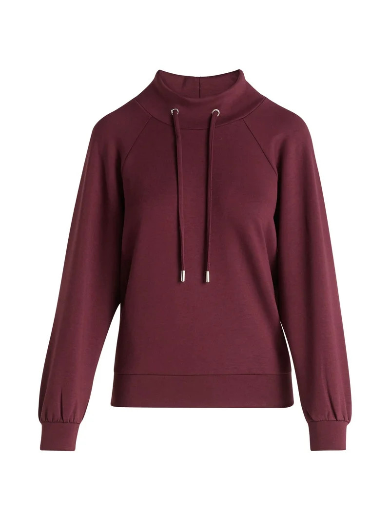 Scoop Women's and Women's Plus New Scubaknit Funnel Neck Sweatshirt, Sizes XS-4X | Walmart (US)