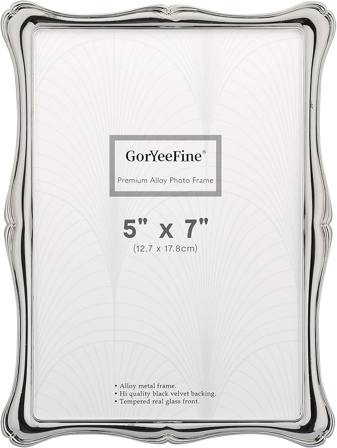 5 x 7'' Premium Alloy Silver Photo Frame - High-End Decor 7x5'' Picture Frames with Velvet Backin... | Amazon (US)