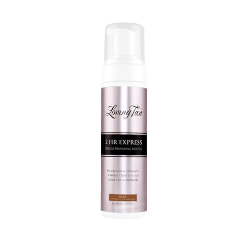 Loving Tan 2 HR Express Self Tanning Mousse, Dark - Streak Free, Natural, Professional Quality - 5+ Sunless Self Tanner Applications per Bottle, Cruelty Free, Naturally Derived DHA - 6.7 FL Oz | Amazon (US)