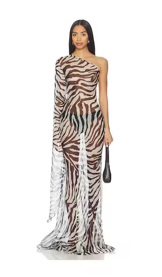 Zebra Print Maxi Dress in Black & White | Revolve Clothing (Global)