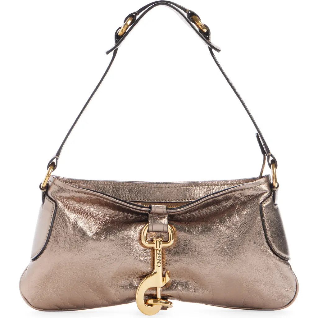 Chloé Kerala 25 Metallic Leather Shoulder Bag in 074 Shiny Grey at Nordstrom Rack | Nordstrom Rack