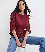 Clip Tie Peplum Shirt | LOFT