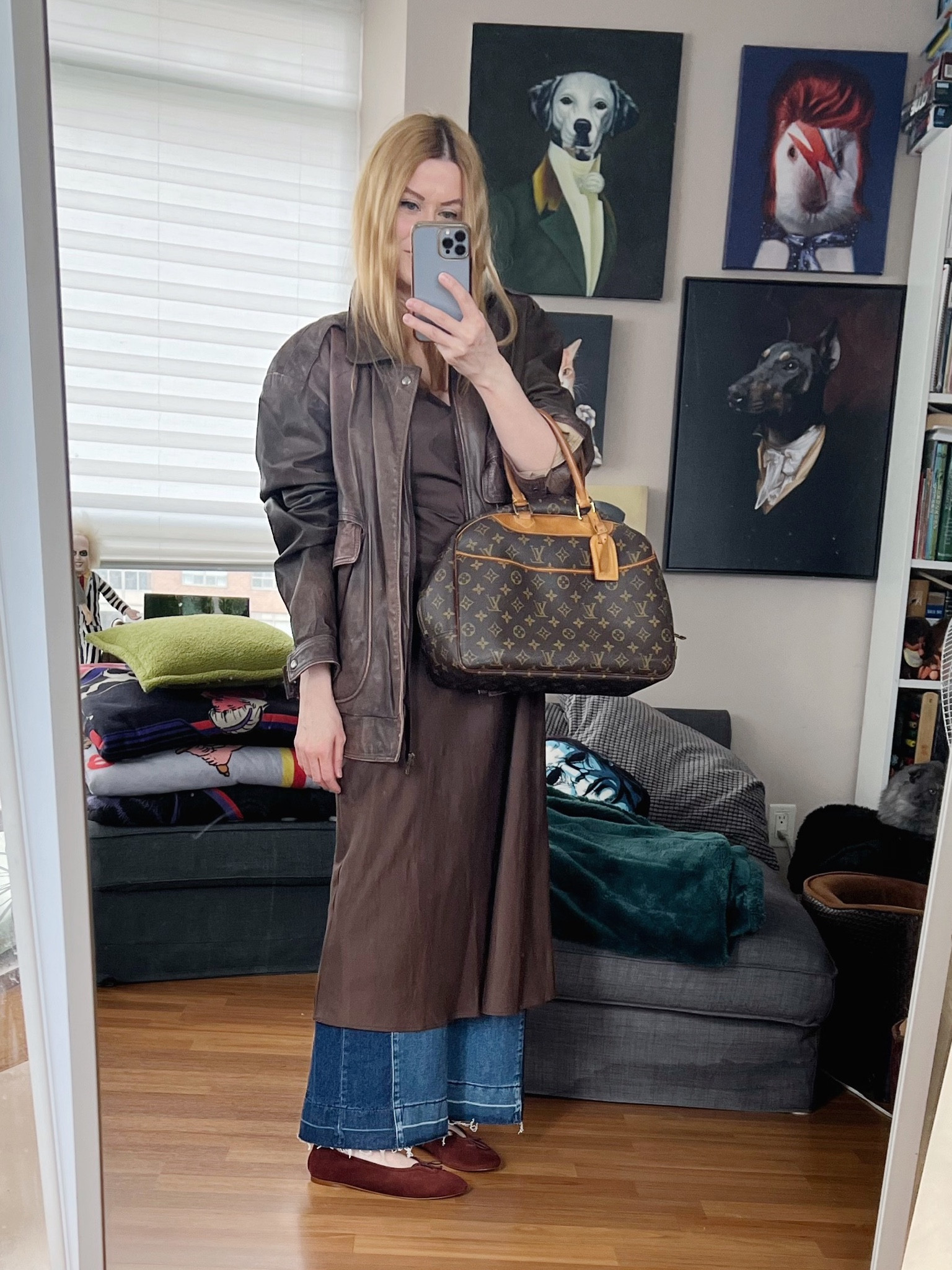 Dress over jeans.
Dress, jacket, and bag are secondhand/vintage.
•
#springlook  #torontostylist #StyleOver40  #90sstyle #90sfashion #fashionstylist #FashionOver40  #MumStyle #genX #genXStyle #shopSecondhand #genXInfluencer #genXblogger #Over40Style #40PlusStyle #Stylish40


#LTKover40 #LTKSeasonal #LTKstyletip
