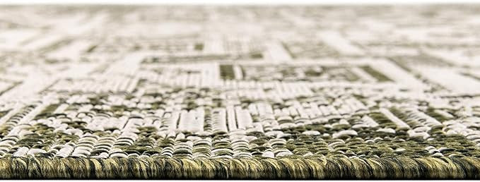 Rugs.com Outdoor Aztec Collection Rug – 4' x 6' Green Flatweave Rug Perfect for Living Rooms, L... | Amazon (US)