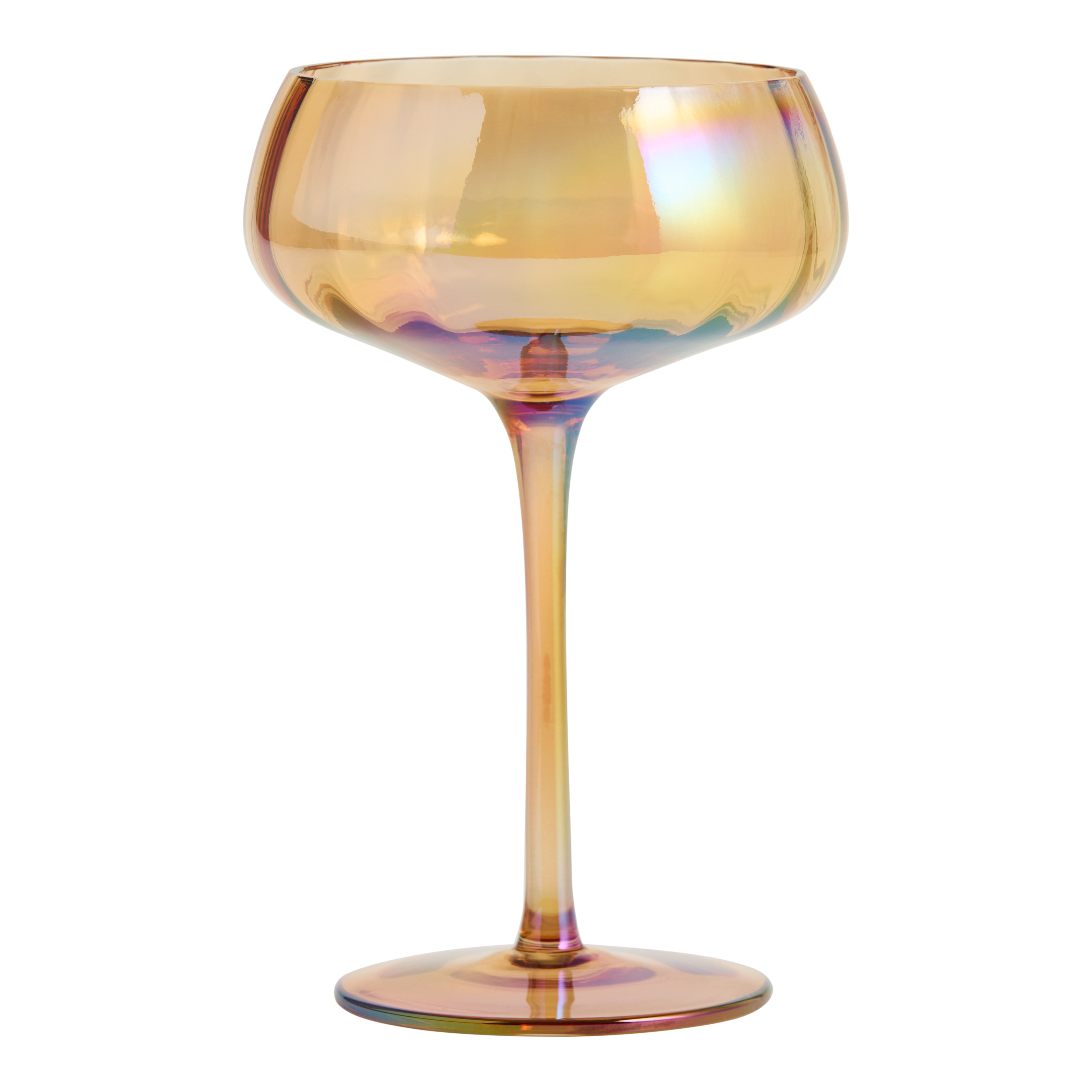 Amber Luster Ribbed Coupe Glass | World Market