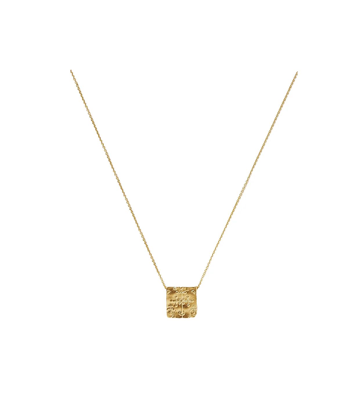 Lucy Williams X Missoma Square Coin Pendant Necklace in Gold | Mode Sportif