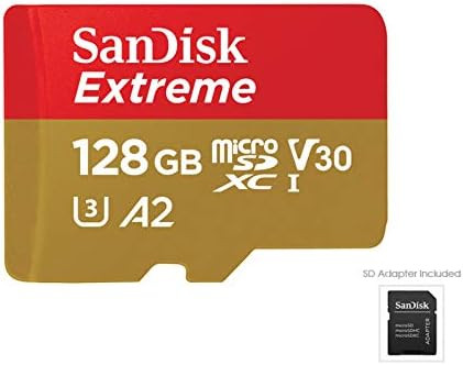 SanDisk 128GB Extreme microSDXC UHS-I Memory Card with Adapter - C10, U3, V30, 4K, A2, Micro SD -... | Amazon (US)