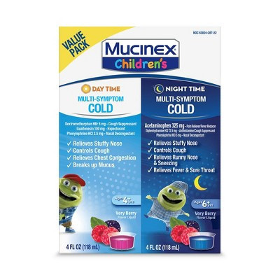 Mucinex Children's Multi-Sympton Cold Medicine - Day & Night - Liquid - 4 fl oz/2ct | Target