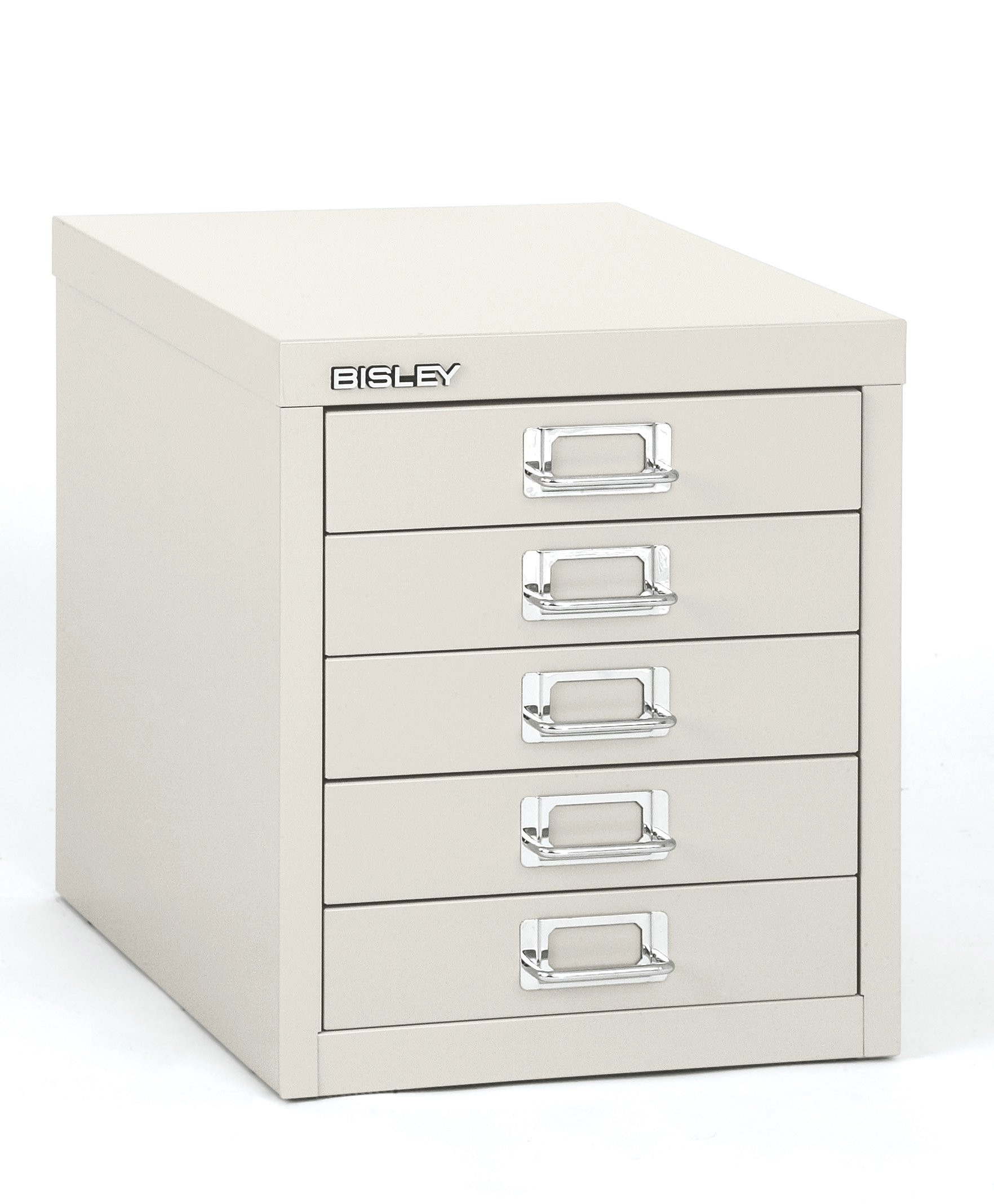 Bisley 5-Drawer Steel MultiDrawer Cabinet - Traffic White, Chrome Pull Handles with Label Holders... | Amazon (US)