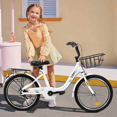 AENKYO 20-Inch Kids Bike for Boys & Girls Ages 6-12, Front Basket & Rear Rack Easy Assembly - Pink Children's Bicycle | Target