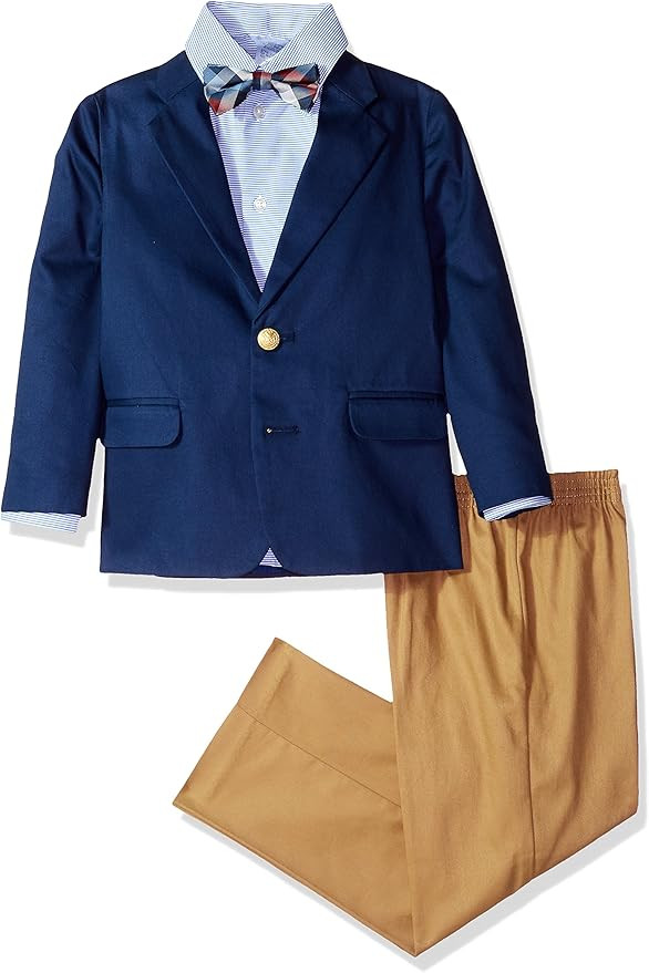 IZOD Boys' 4-Piece Suit Set with Dress Shirt, Bow Tie, Pants, and Jacket | Amazon (US)