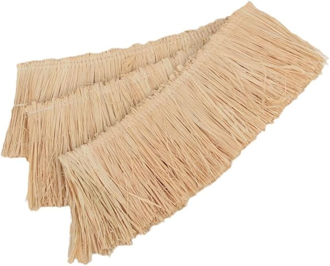 Natural Raffia Grass Fringe Tassel Trim 1m Decorative Plant Fiber Craft Accessories Handmade Weav... | Amazon (US)