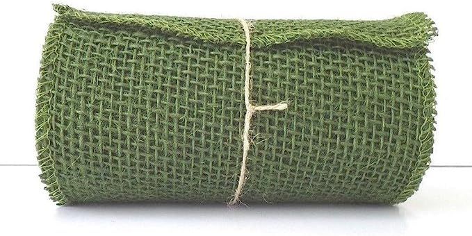 Olive Green Burlap Ribbon Roll - 5.5" x 15' | Amazon (US)
