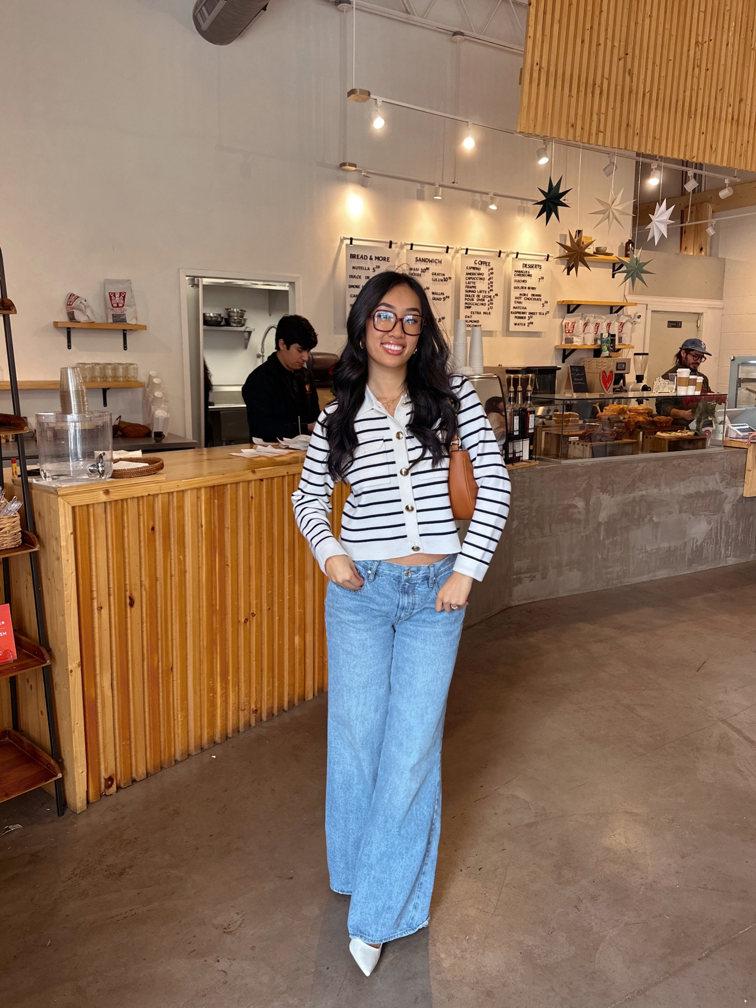 Work outfit. Date night outfit. Spring outfit. Chic outfit. Cardigan. Baggy jeans. PacSun jeans. 

#LTKSpringSale #LTKfindsunder50 #LTKstyletip