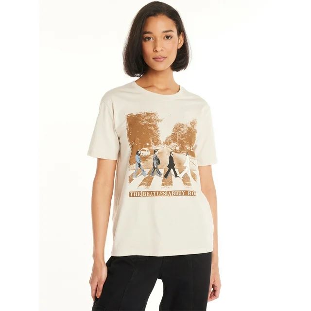 Time And Tru Women's Beatles Graphic Tee with Short Sleeves, Sizes XS-XXXL | Walmart (US)