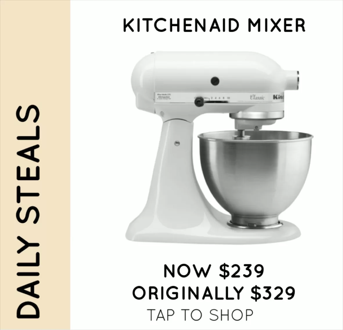 KitchenAid Classic Series 4.5 Quart Tilt-head Stand Mixer White