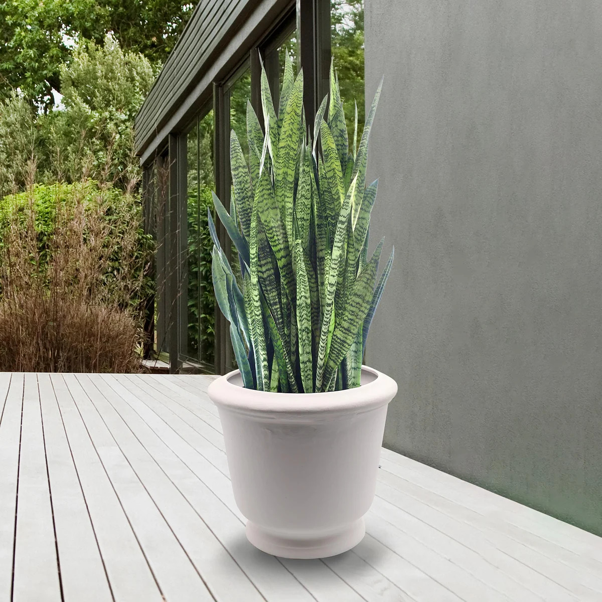 Extra Large White Authentic Talavera Flower Bowl Planter | Plow & Hearth