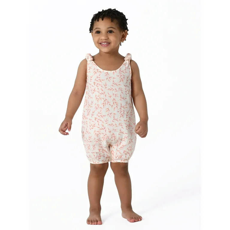 Modern Moments by Gerber Baby Girl Gauze Romper, Sizes 0/3M-24M | Walmart (US)