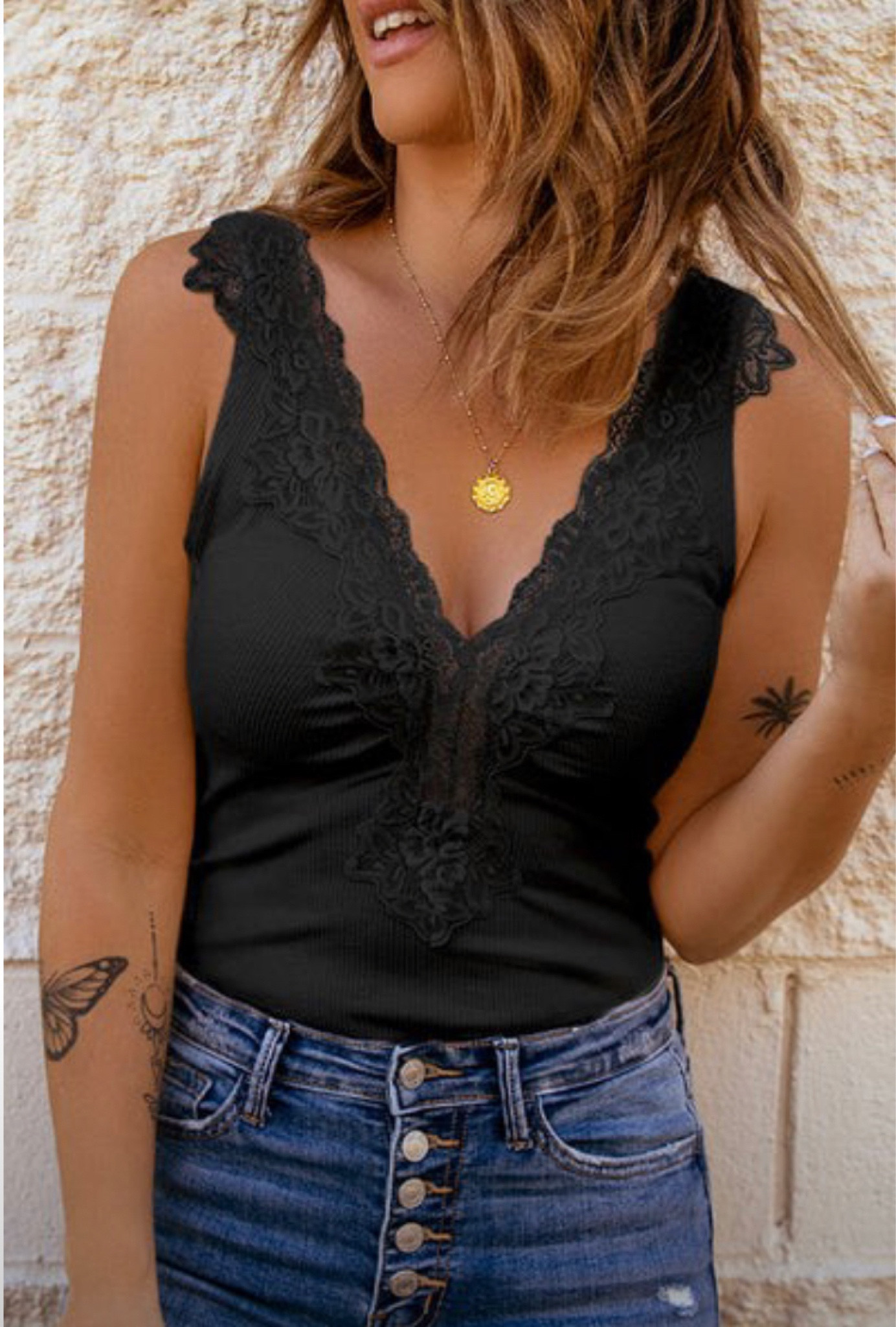 Lace detail black bodysuit #cupshe 

#LTKunder50 #LTKSeasonal #LTKstyletip