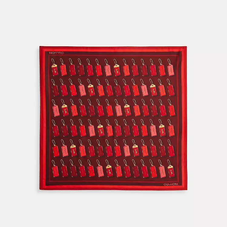 Horse And Carriage Hangtag Print Silk Bandana | Coach (US)