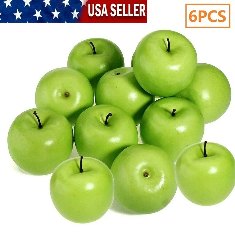 6Pcs Decorative Fruit Lifelike Faux Apples Realistic Fruits Apple Decorations for Kitchen Realist... | Walmart (US)