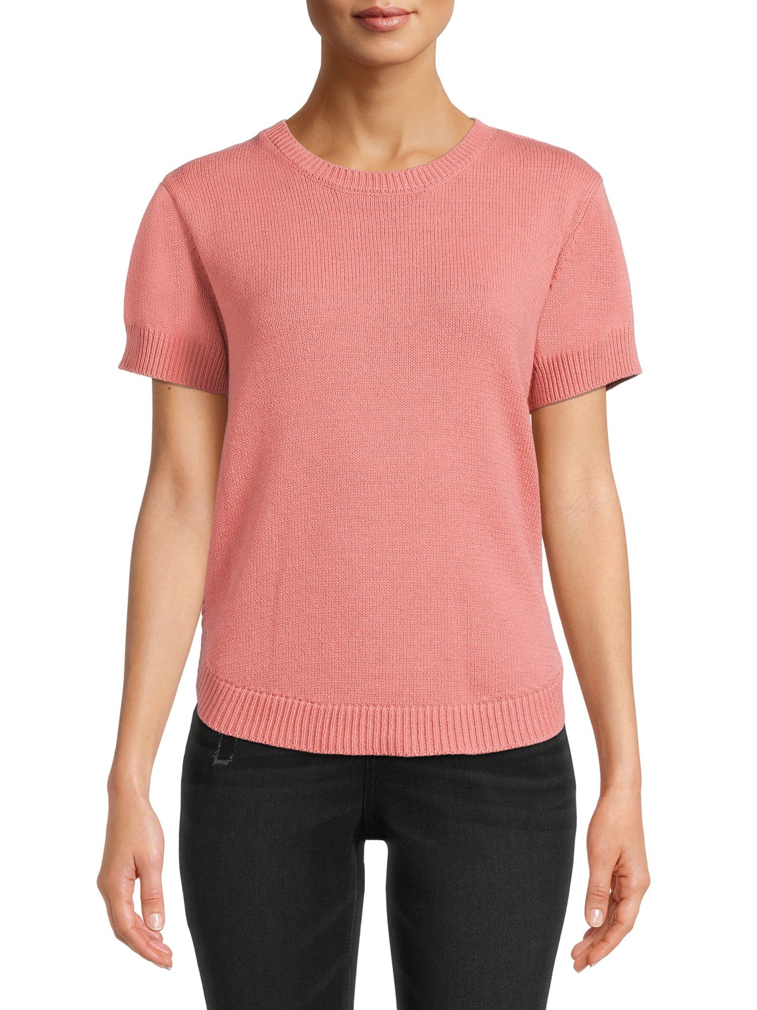 Time and Tru Women's Short Sleeve Sweater - Walmart.com | Walmart (US)