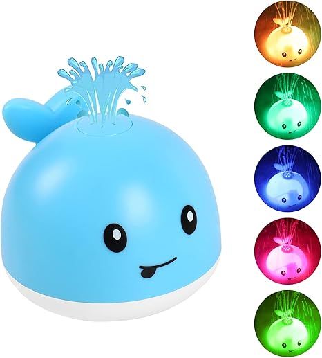 Leipal Baby Bath Toys for Kids Light Up Whale Bath Toys Sprinkler Bathtub Toys for Toddlers (Blue... | Amazon (US)