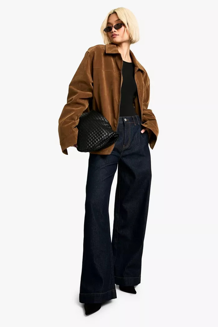 Hem Detail Wide Leg Jean | Boohoo.com (UK & IE)