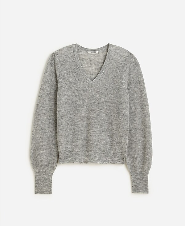 Alpaca-Blend Deep V-Neck Sweater | Madewell | Madewell