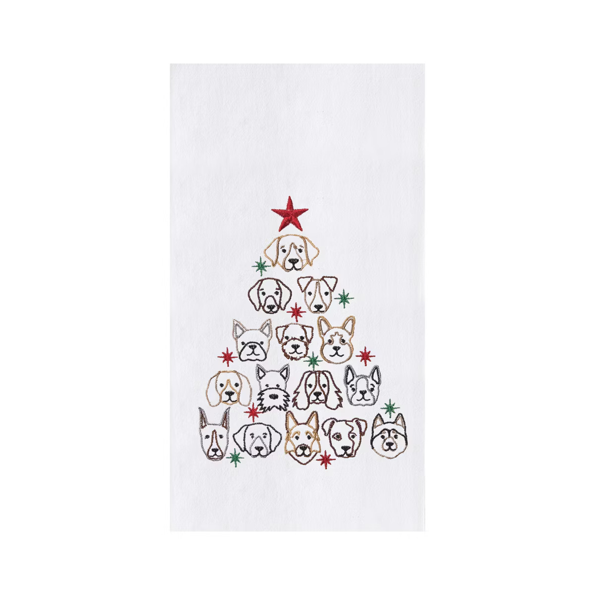 C&F Home Dog Face Christmas Tree Flour Sack Kitchen Towel | Target